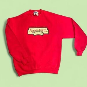 Vintage Apple Farm Red Logo Crewneck Sweatshirt small
